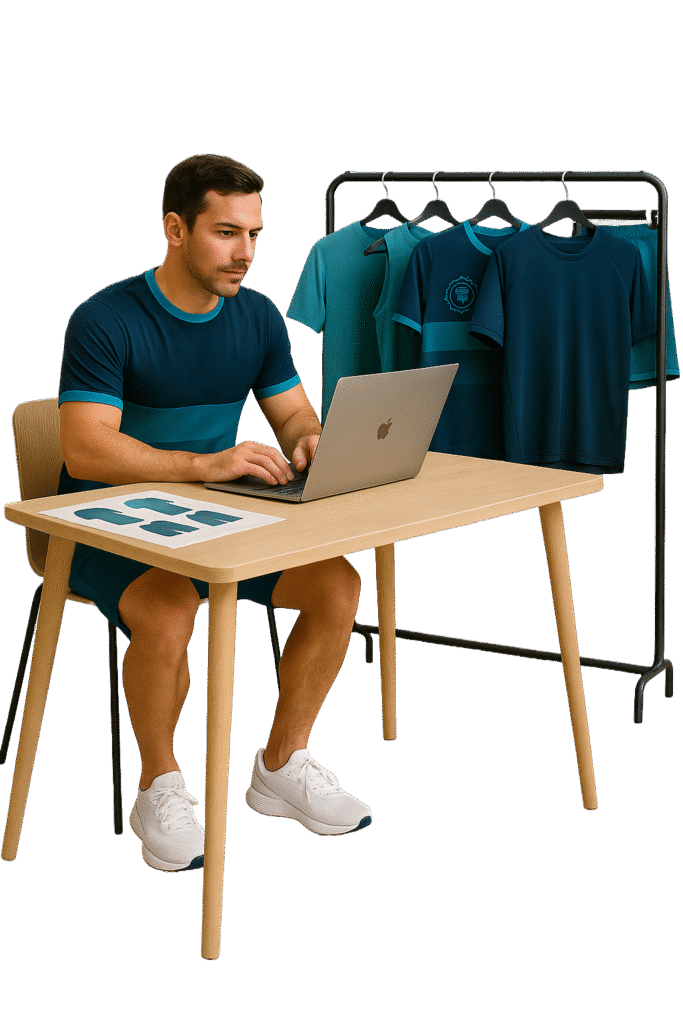 Entrepreneur starting his own custom sportswear brand with low MOQ